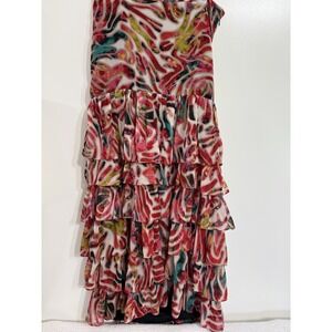 Tunique‎ Maxi Skirt Sz Small Tiered Ruffles Chiffon Art to Wear Boho Whimsygoth